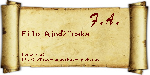 Filo Ajnácska névjegykártya